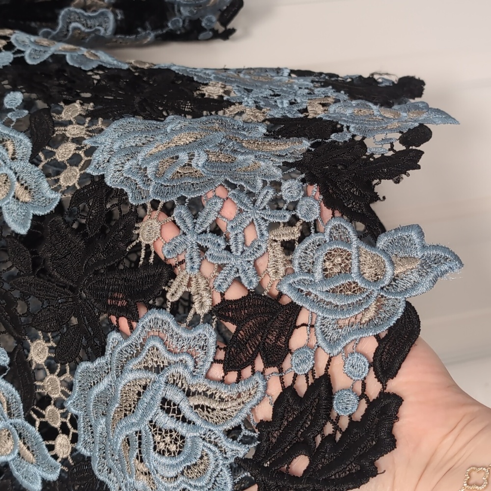 Kobi Halperin Black and Blue Lace Blouse - Picture 9 of 11